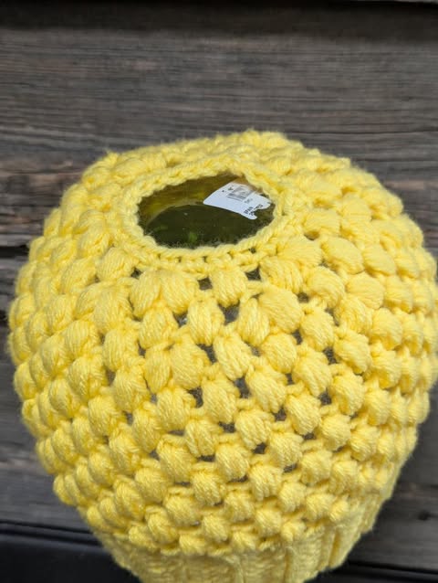 Yellow Messy Bun Beanie