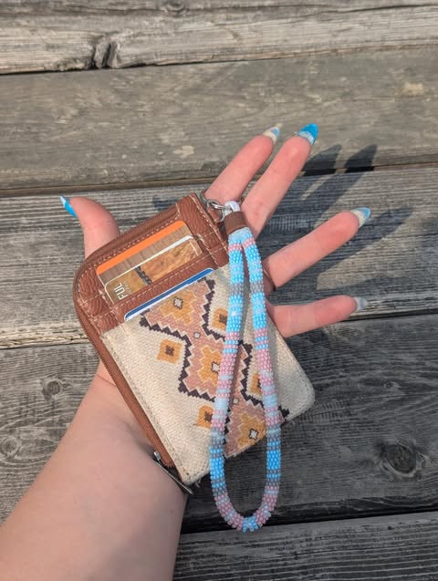 Prairie Skies Beaded Wristlet Keychain