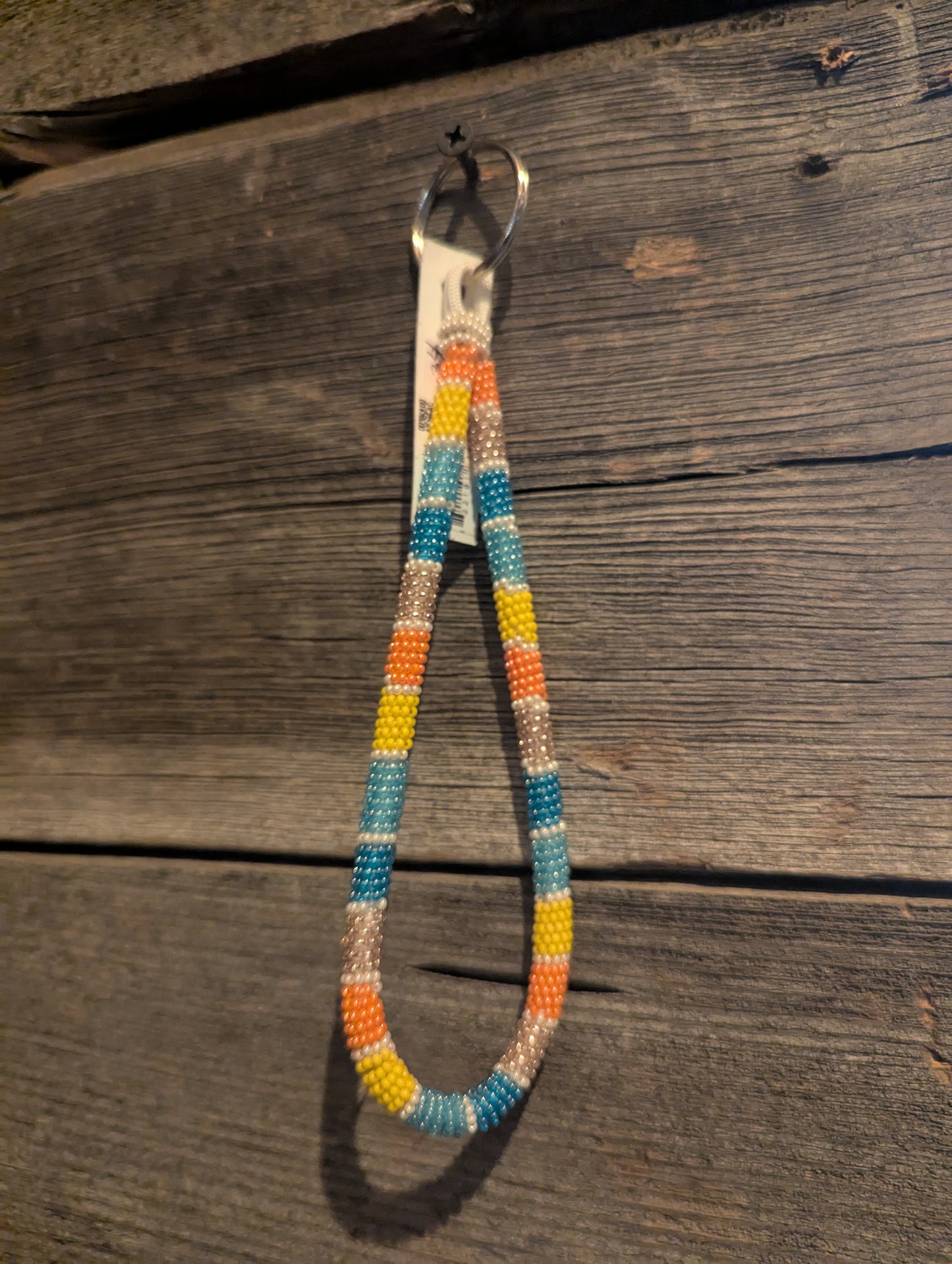 Mountain Sunset Beaded Wristlet Keychain