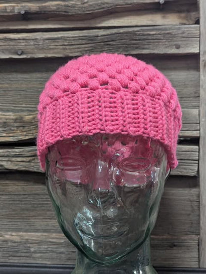 Pink Messy Bun Beanie