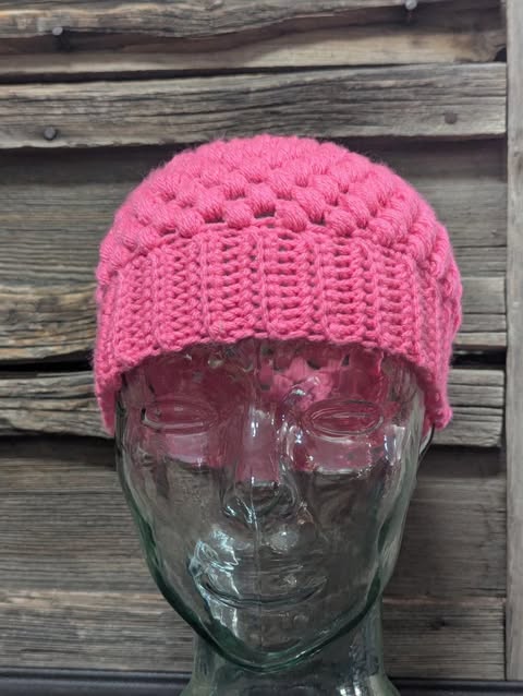 Pink Messy Bun Beanie