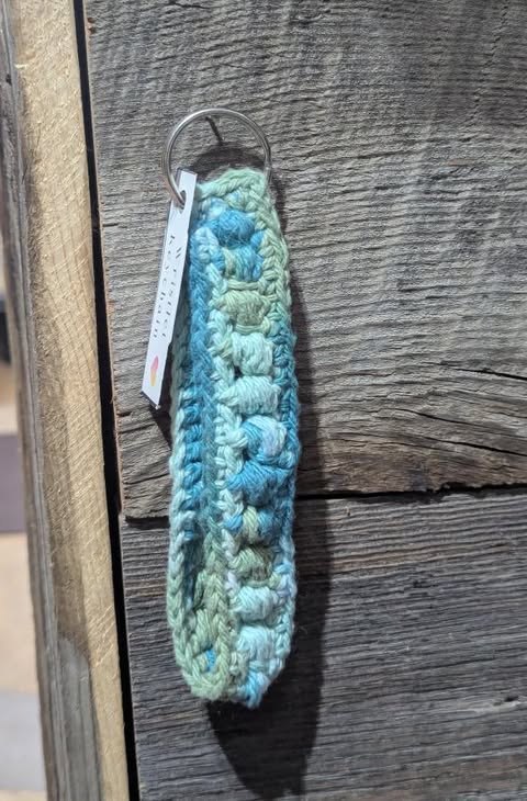 Blue/Green Crocheted Wristlet