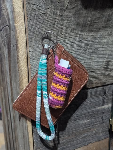Purple/White/Gold Chapstick Holder