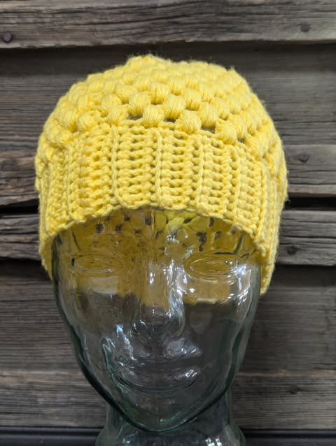 Yellow Messy Bun Beanie