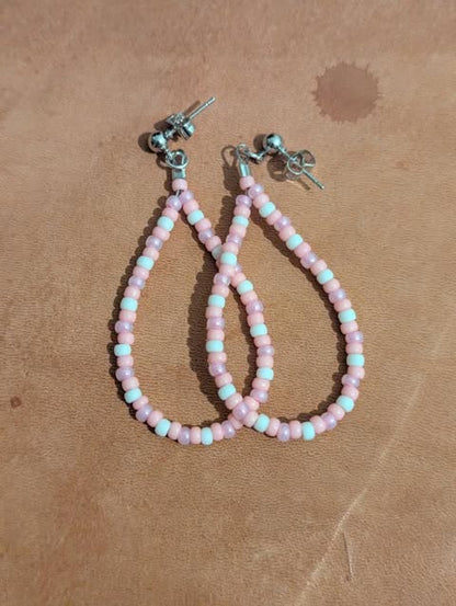 Pink Blossom Teardrop Earrings