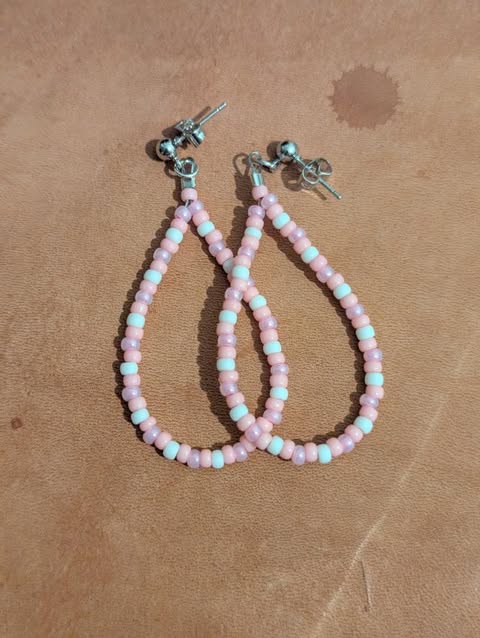 Pink Blossom Teardrop Earrings