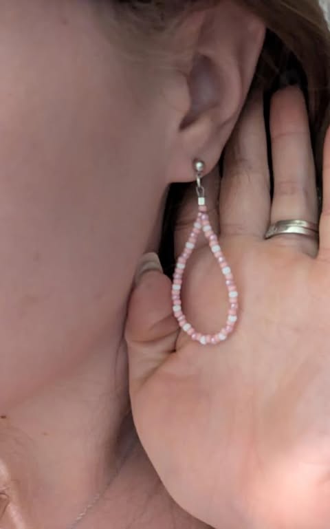 Pink Blossom Teardrop Earrings