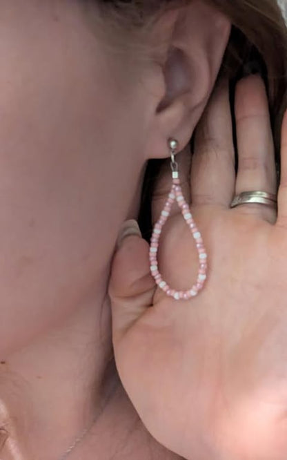 Pink Blossom Teardrop Earrings