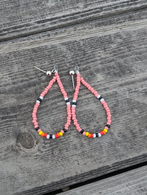 Pink Teardrop Earrings