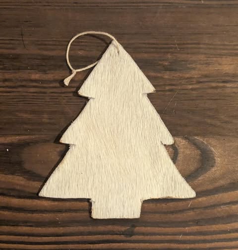 Christmas Tree Genuine Cowhide Ornament