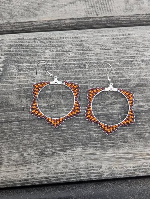 Autumn Zigzag Hoops