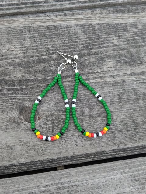 Green Teardrop Earrings