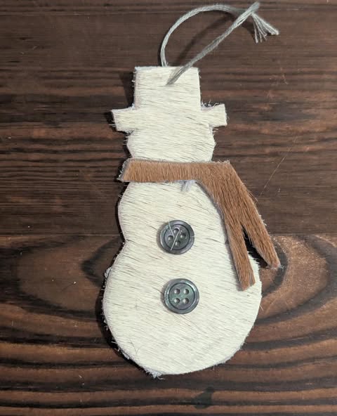Snowman Genuine Cowhide Ornament