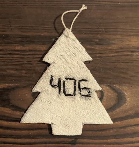406 Christmas Tree Genuine Cowhide Ornament