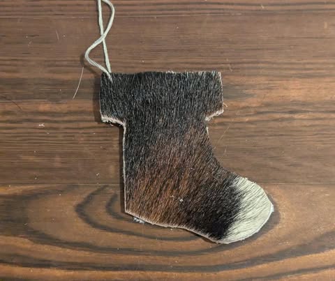 Stocking Genuine Cowhide Ornament