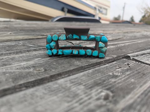 Dark Brown Faux Turquoise Claw Clip- Large