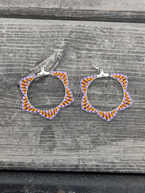 Sunset Lilac Zigzag Hoops