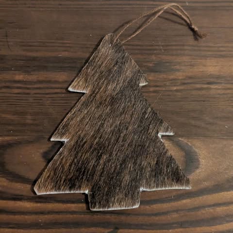 Christmas Tree Genuine Cowhide Ornament