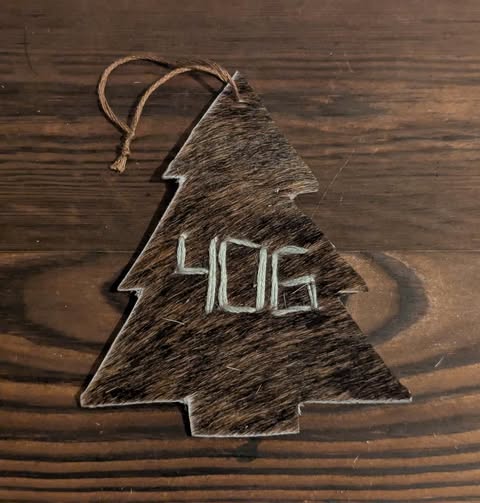 406 Christmas Tree Genuine Cowhide Ornament
