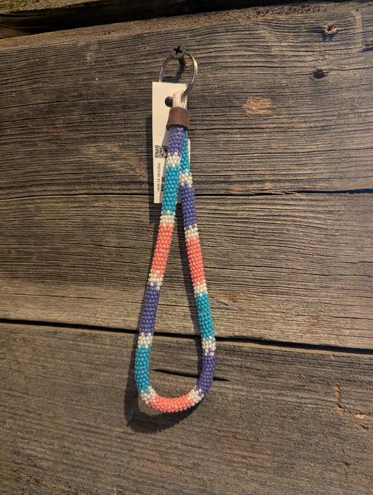 Big Sky Sunset Beaded Wristlet Keychain