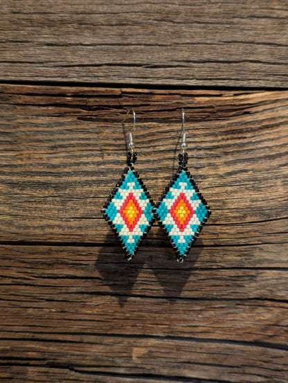 Desert Bloom Diamond Shaped Earrings