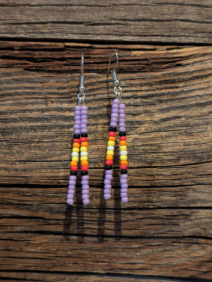 Evening Fire Double Pin Earrings