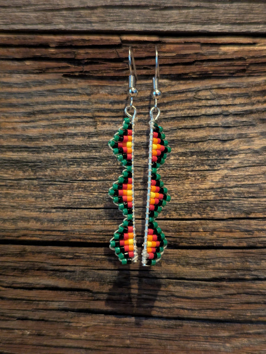 Forest Firefly Zigzag Earrings
