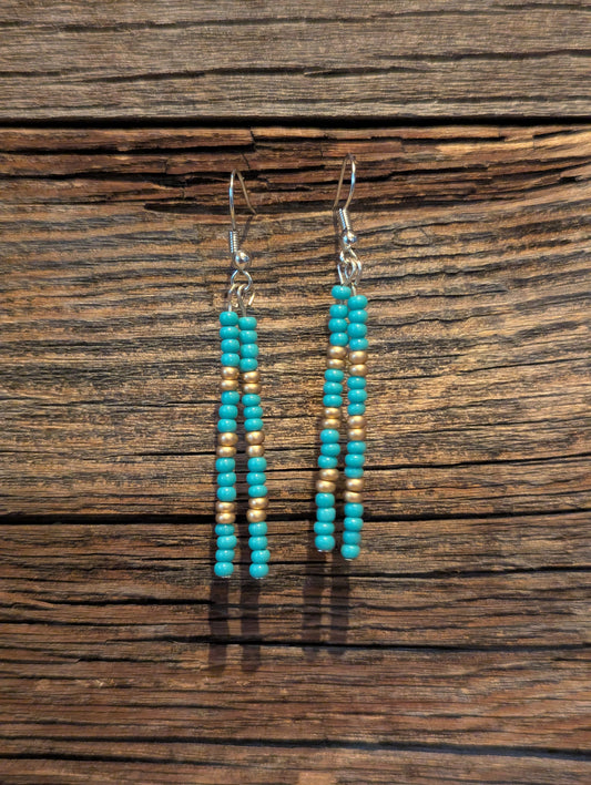 Gold Dust Double Pin Earrings