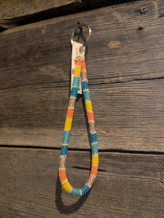 Mountain Sunset Beaded Wristlet Keychain