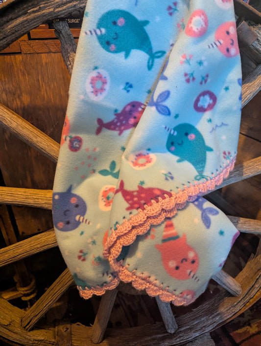 Narwhal Receiving Blanket (fleece)