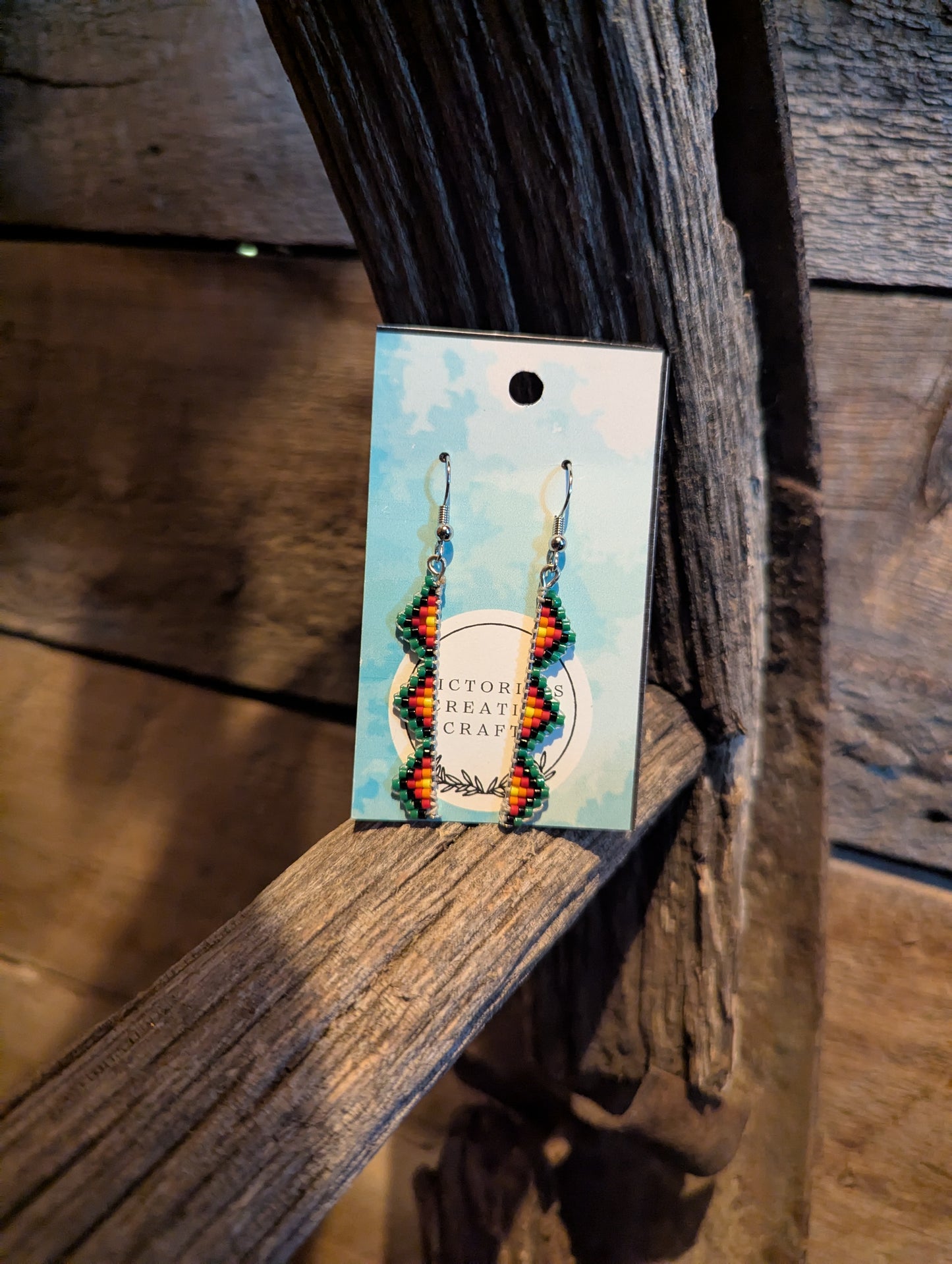 Forest Firefly Zigzag Earrings