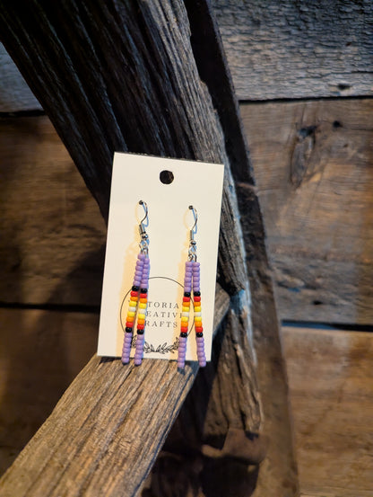 Evening Fire Double Pin Earrings