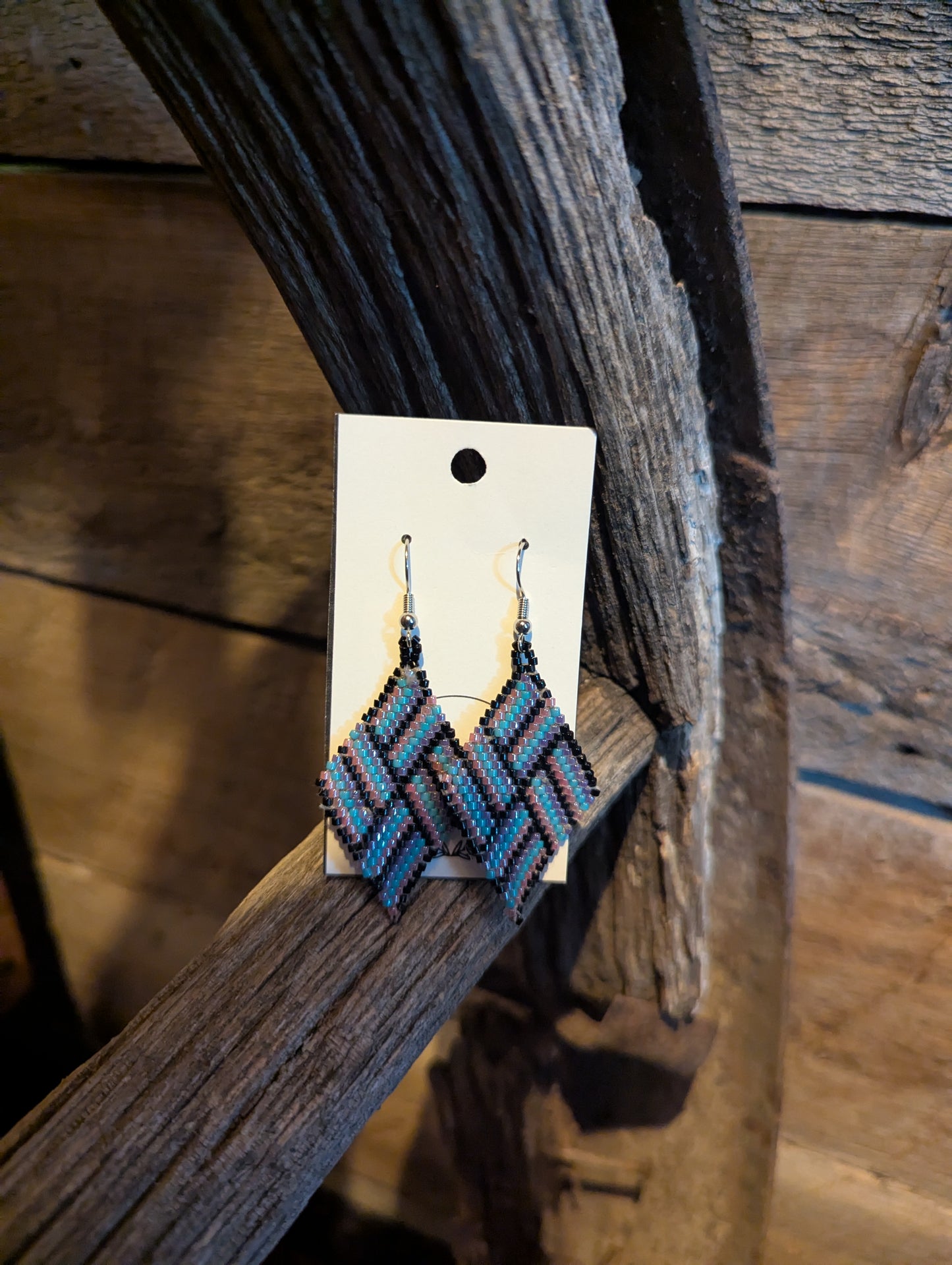 Striped Diamond Shaped Earrings