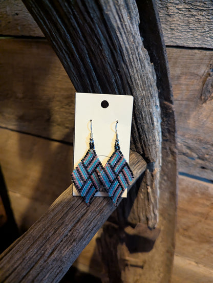 Striped Diamond Shaped Earrings