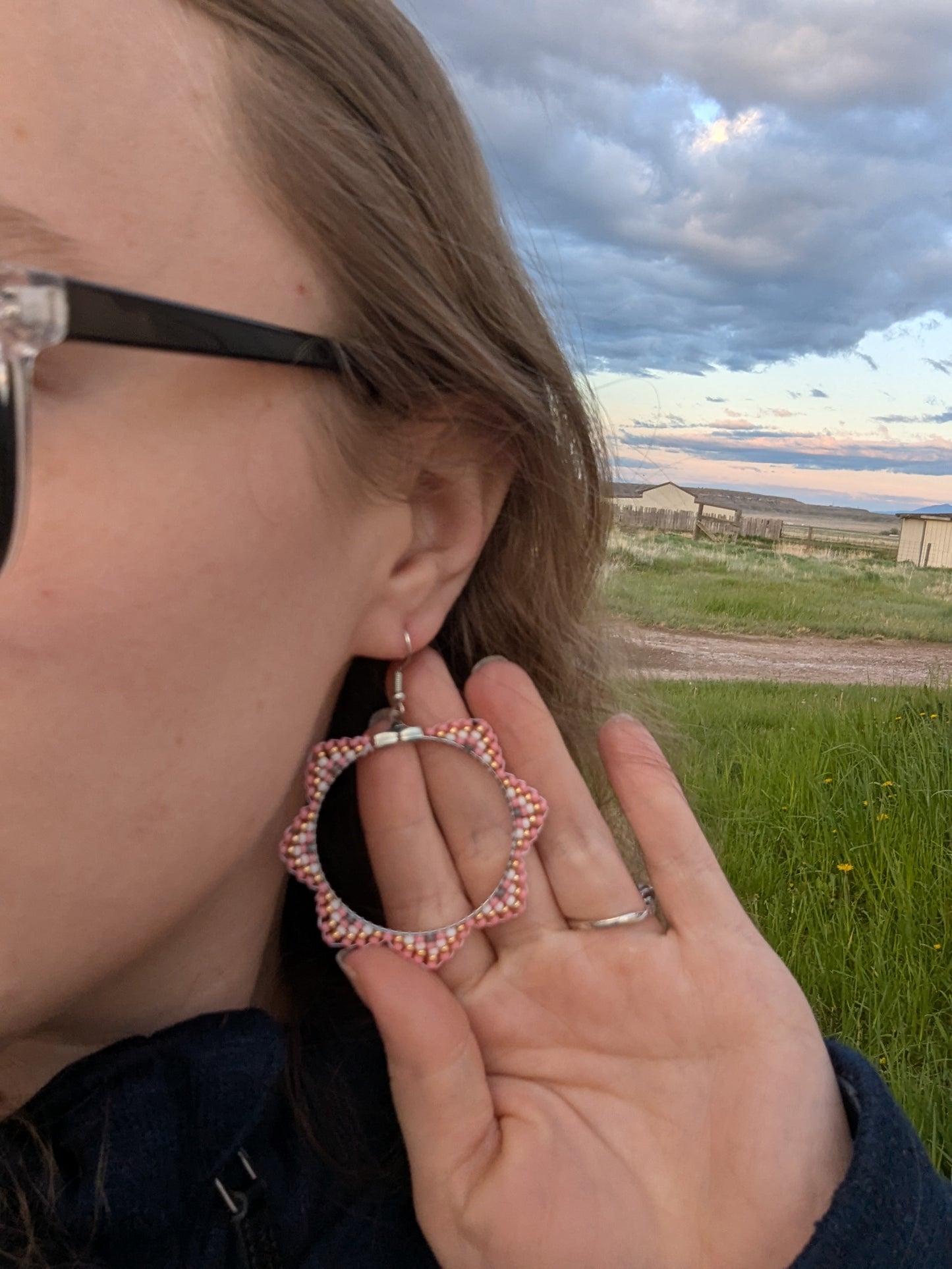 Pink Zigzag Hoops
