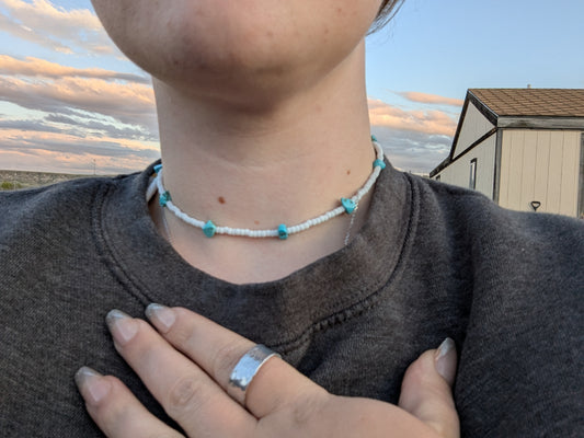 Turquoise Chip Choker 13 in
