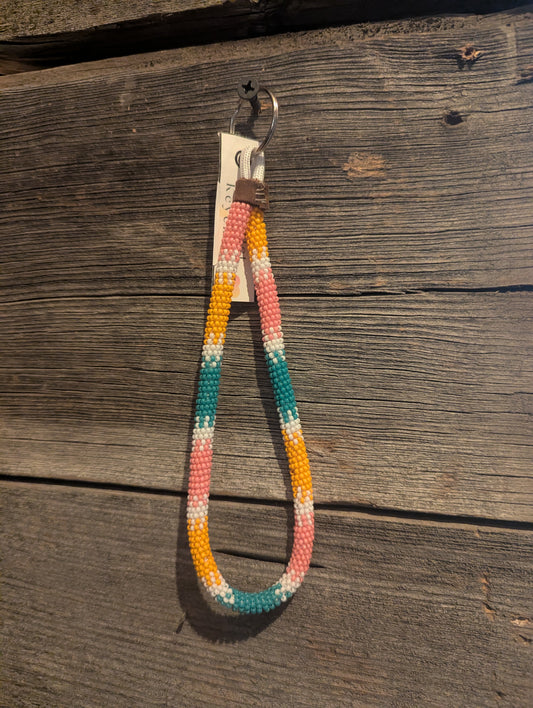 Southwestern Brights Beaded Wristlet Keychain