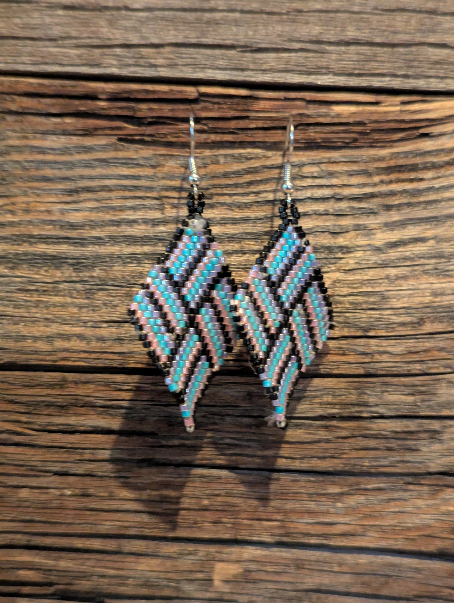 Striped Diamond Shaped Earrings