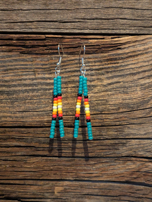 Turquoise Trail Double Pin Earrings