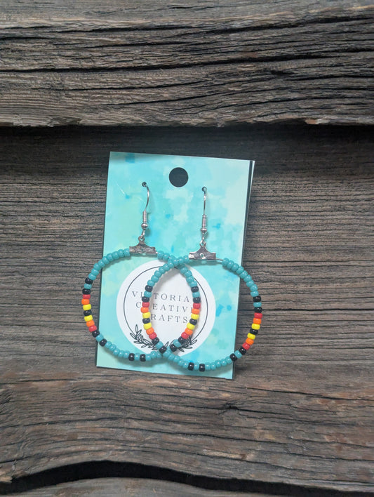Turquoise Sunrise Big Hoops