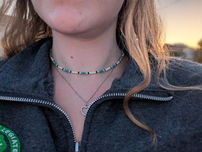Turquoise & White Choker