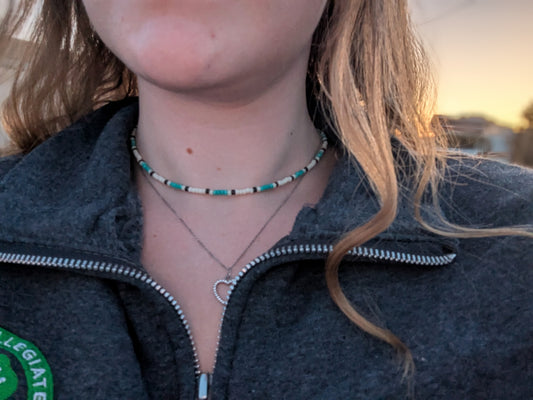 Turquoise & White Choker