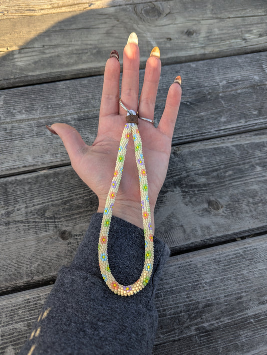 Springtime Beaded Wristlet Keychain