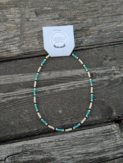 Turquoise & White Choker