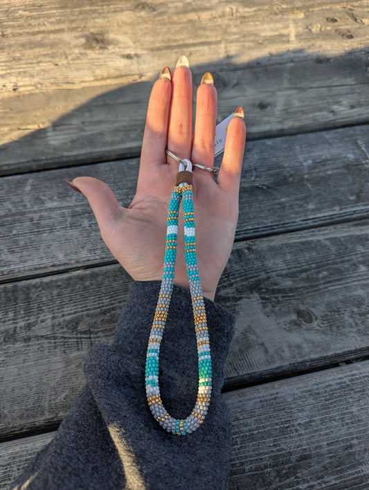 Sea Days Beaded Wristlet Keychain