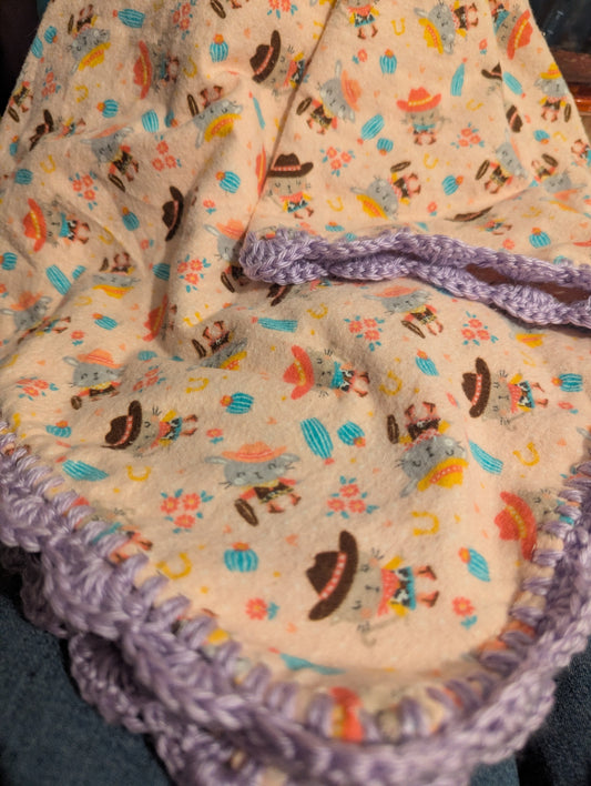 Cowgirl Receiving Blanket (flannel)