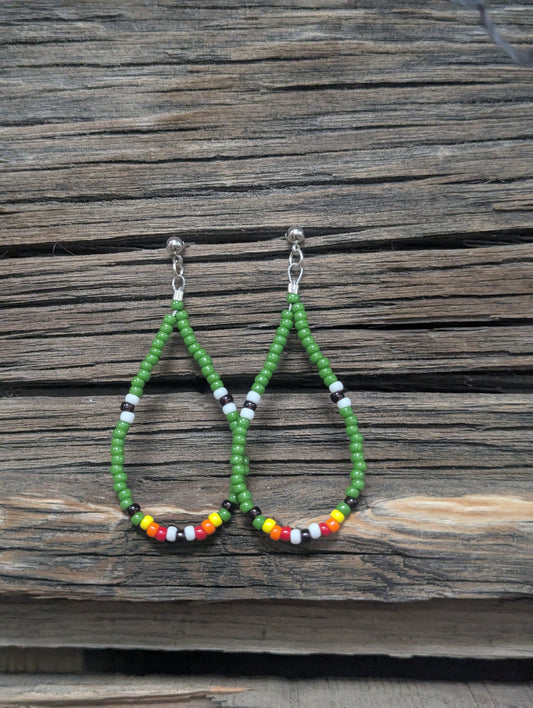 Green Teardrop Earrings