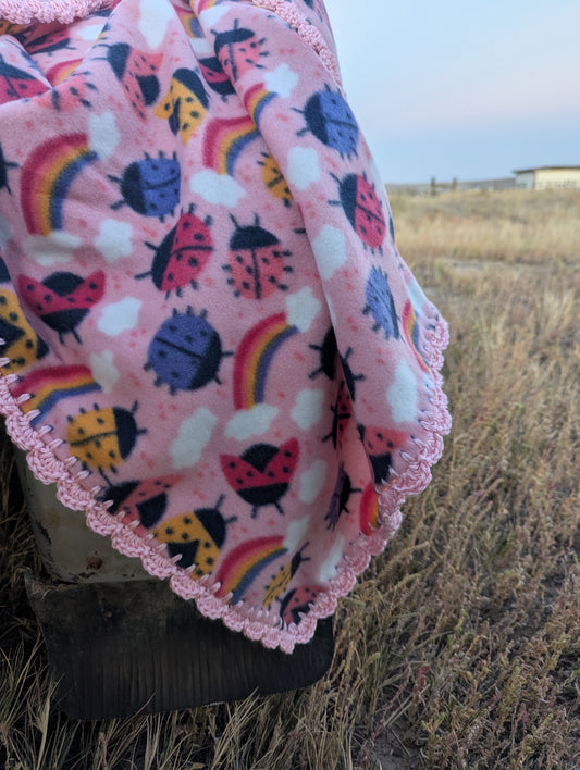 Ladybug Receiving Blanket (fleece)