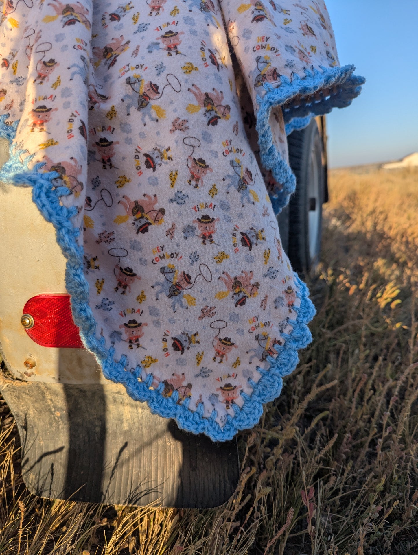 Howdy Cowboy Receiving Blanket (flannel)